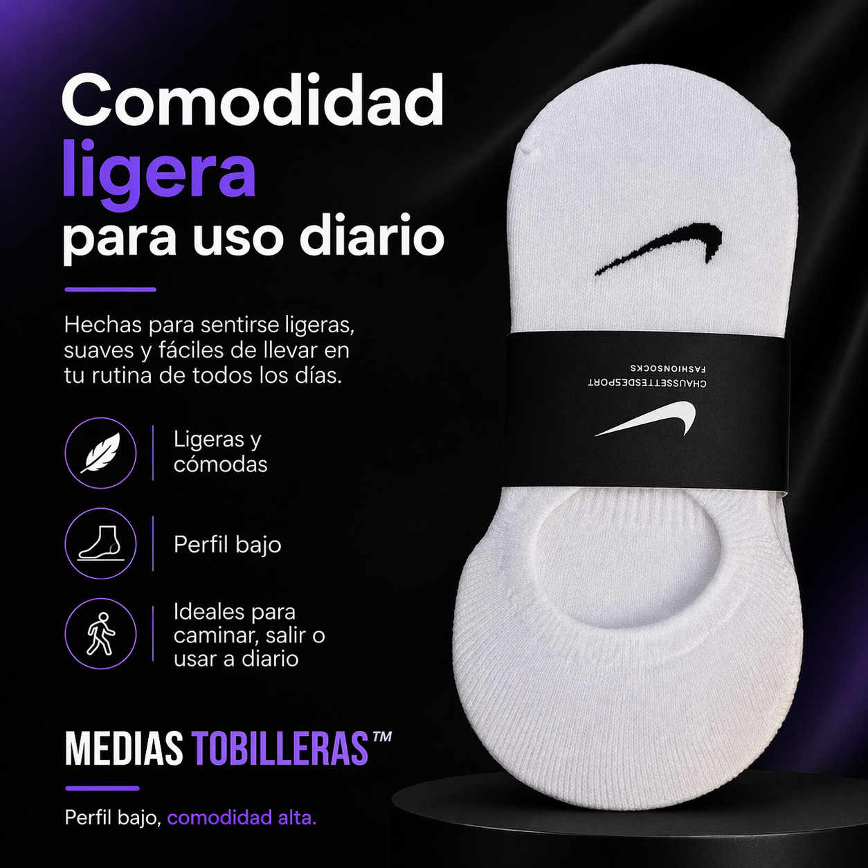 MEDIAS TOBILLERAS™ | Perfil bajo, comodidad alta. (12 PARES)