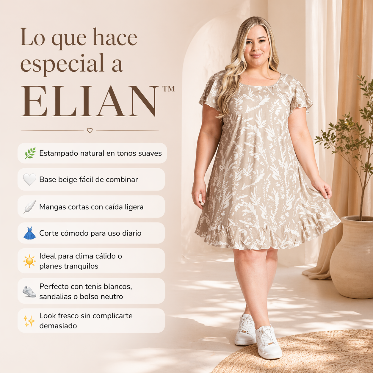 VESTIDO ELIAN™ | Estampado natural con comodidad ligera