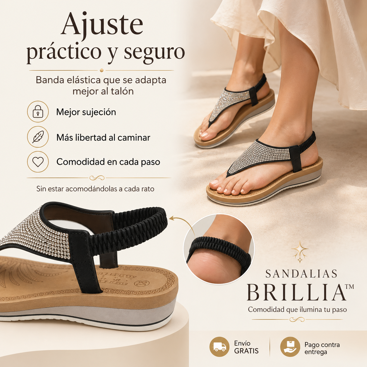 SANDALIAS BRILLIA™ | Comodidad que ilumina tu paso.
