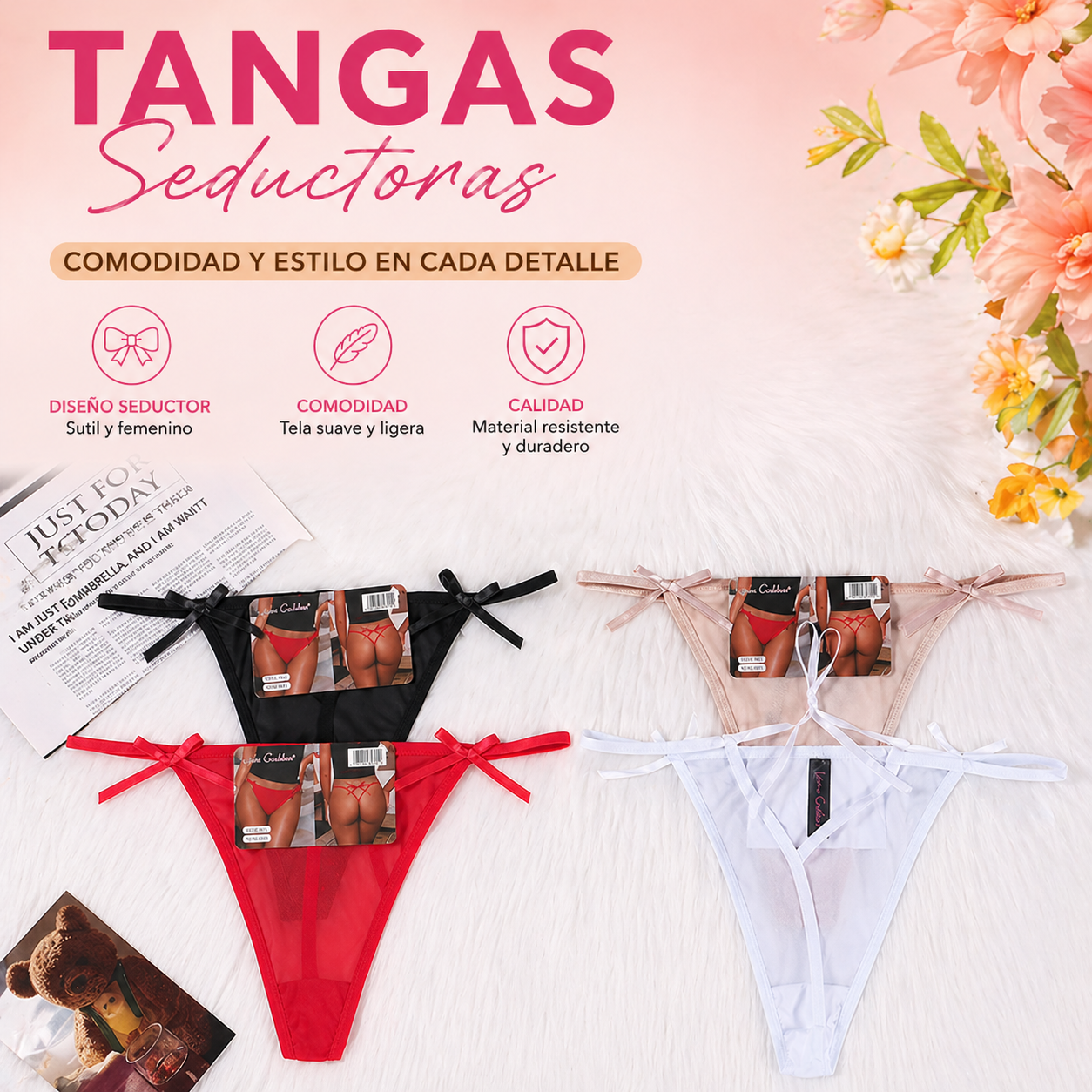 TANGAS LAZO MÍA™ | Diseño delicado con tiras ajustables para sentirte cómoda y femenina.