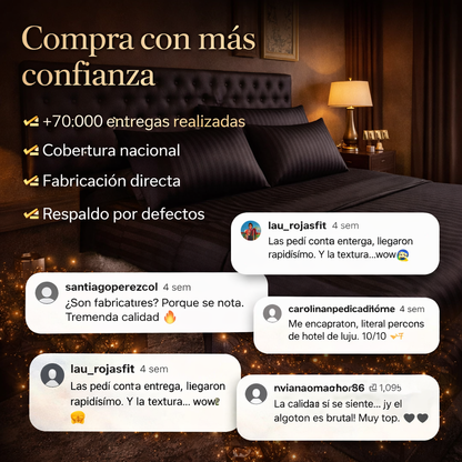 Sábanas Ébano Luxe™ | Suaves, frescas y comodas para descansar.
