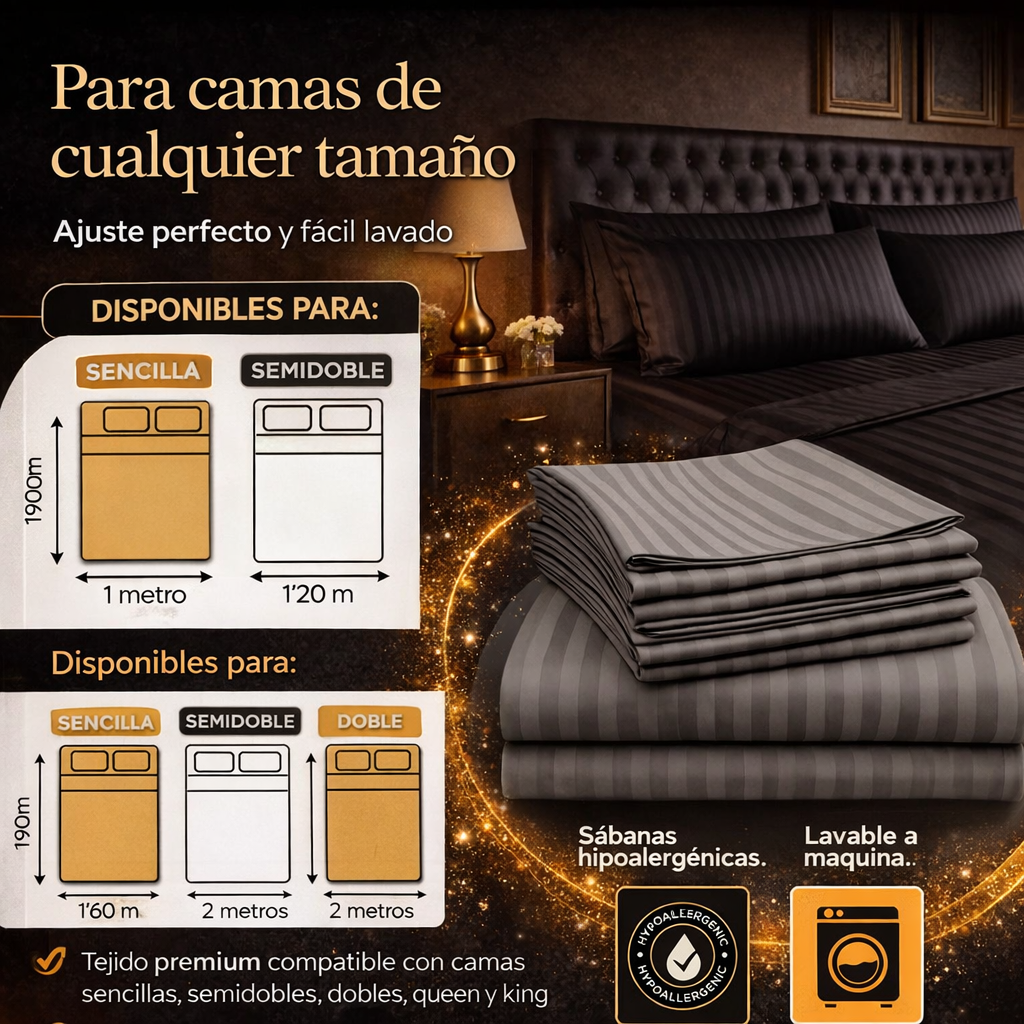 Sábanas Ébano Luxe™ | Suaves, frescas y comodas para descansar.