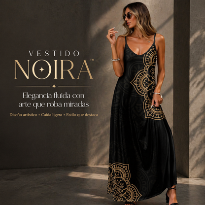VESTIDO NOIRA™ | Elegancia fluida con arte que roba miradas.