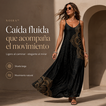 VESTIDO NOIRA™ | Elegancia fluida con arte que roba miradas.