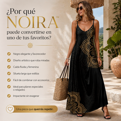 VESTIDO NOIRA™ | Elegancia fluida con arte que roba miradas.