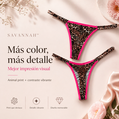 TANGAS SAVANNAH™ | Animal print con un detalle vibrante que no pasa desapercibido 🐆 PAGUE 3 LLEVE 5 🔥