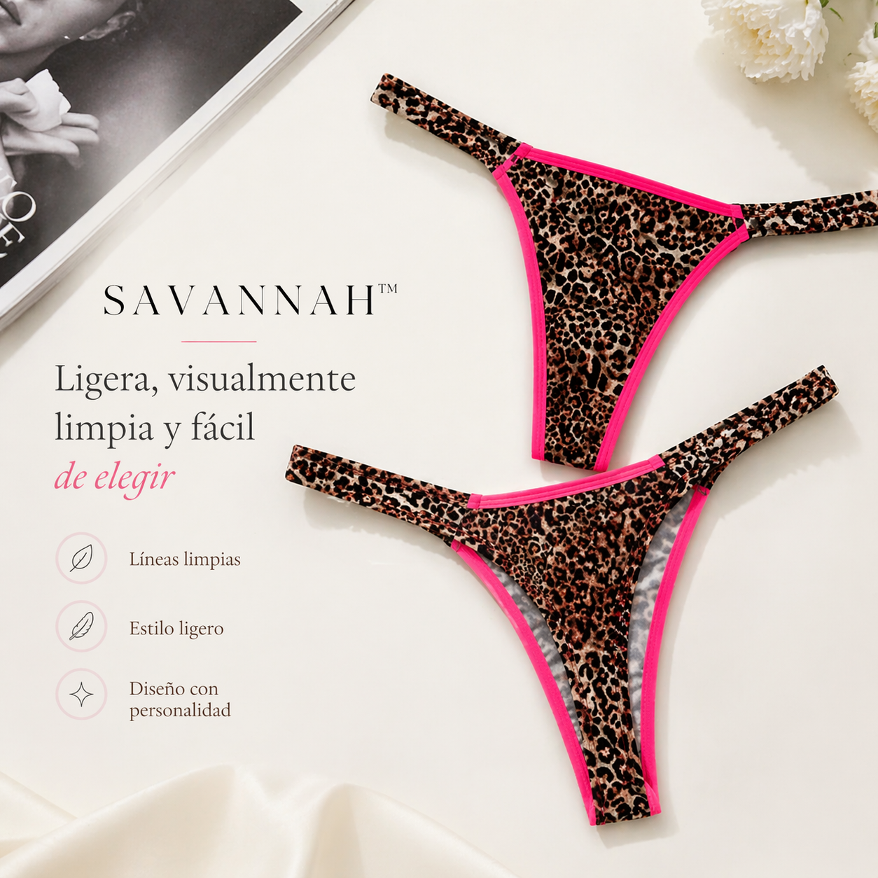 TANGAS SAVANNAH™ | Animal print con un detalle vibrante que no pasa desapercibido 🐆 PAGUE 3 LLEVE 5 🔥