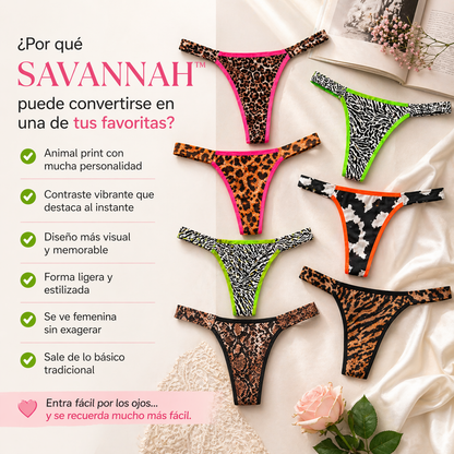 TANGAS SAVANNAH™ | Animal print con un detalle vibrante que no pasa desapercibido 🐆 PAGUE 3 LLEVE 5 🔥