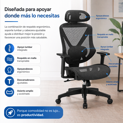 ErgoFlex™ | Trabaja cómodo, corrige tu postura y reduce la fatiga.