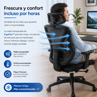 ErgoFlex™ | Trabaja cómodo, corrige tu postura y reduce la fatiga.