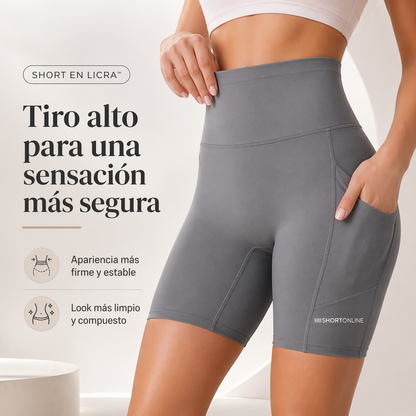 SHORT EN LICRA™ | Soporte cómodo, tiro alto y bolsillos que sí resuelven