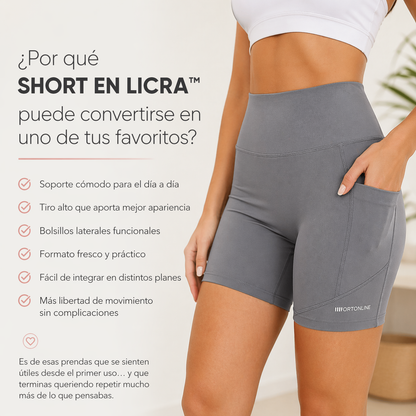 SHORT EN LICRA™ | Soporte cómodo, tiro alto y bolsillos que sí resuelven