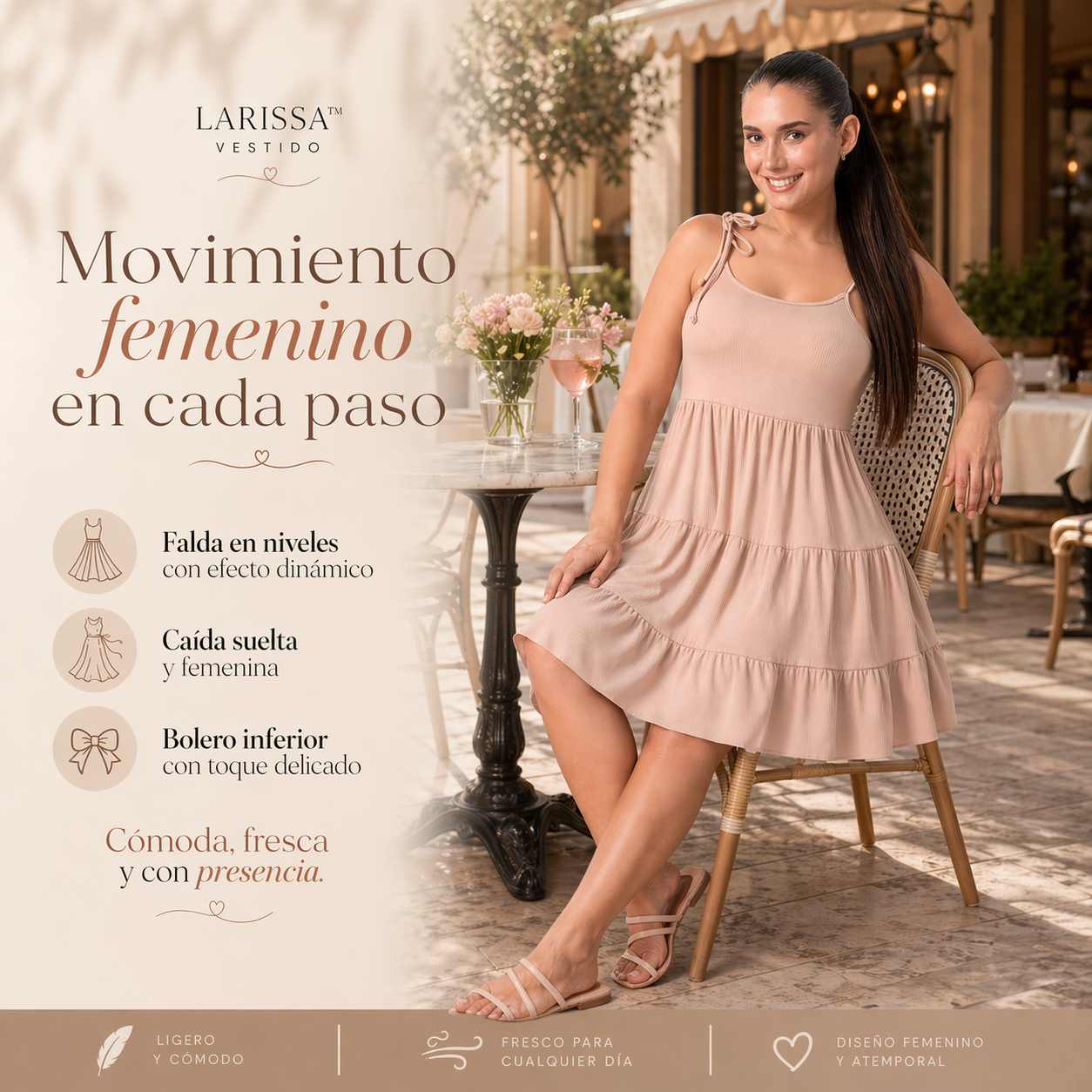 VESTIDO LARISSA™ | Dulzura fresca con movimiento femenino
