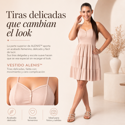 VESTIDO ALENIS™ | Tiras delicadas, falda con movimiento y cero complicación