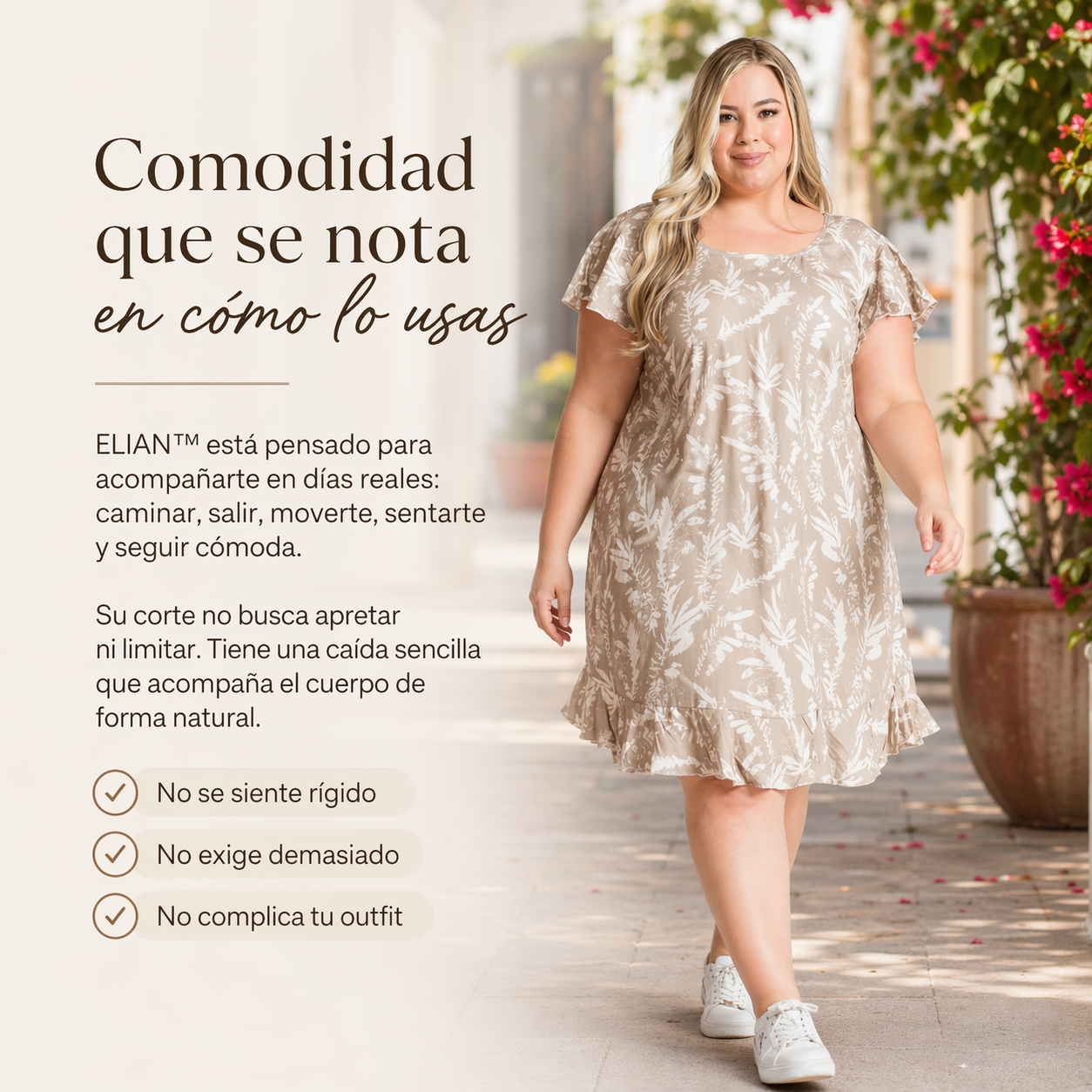 VESTIDO ELIAN™ | Estampado natural con comodidad ligera