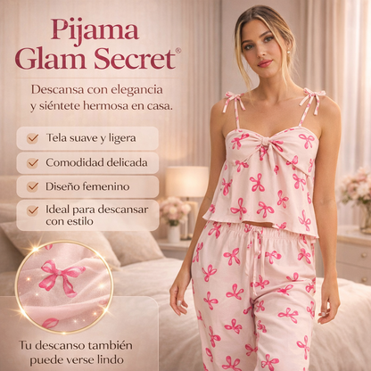 PIJAMA GLAM SECRET® | El toque coqueto y elegante que tu descanso merecía.