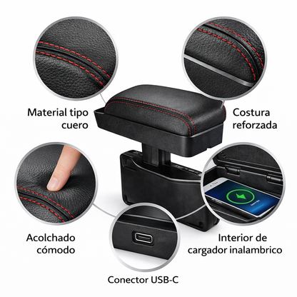 Reposabrazos Con Carga Inalámbrica | 📌Comodidad al Volante