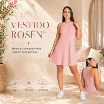 VESTIDO ROSÉN™ | Ese rosa suave que arregla el día sin pedir permiso.