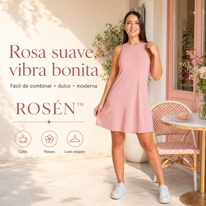 VESTIDO ROSÉN™ | Ese rosa suave que arregla el día sin pedir permiso.