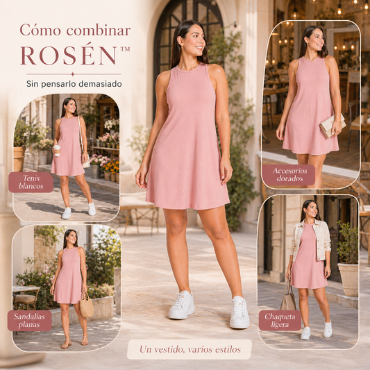 VESTIDO ROSÉN™ | Ese rosa suave que arregla el día sin pedir permiso.