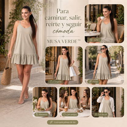 VESTIDO MUSA VERDE™ | Movimiento coqueto para días donde quieres verte ligera.
