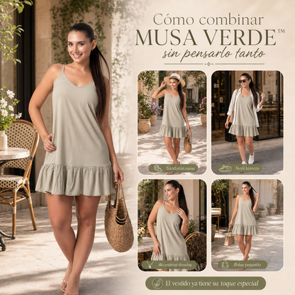 VESTIDO MUSA VERDE™ | Movimiento coqueto para días donde quieres verte ligera.
