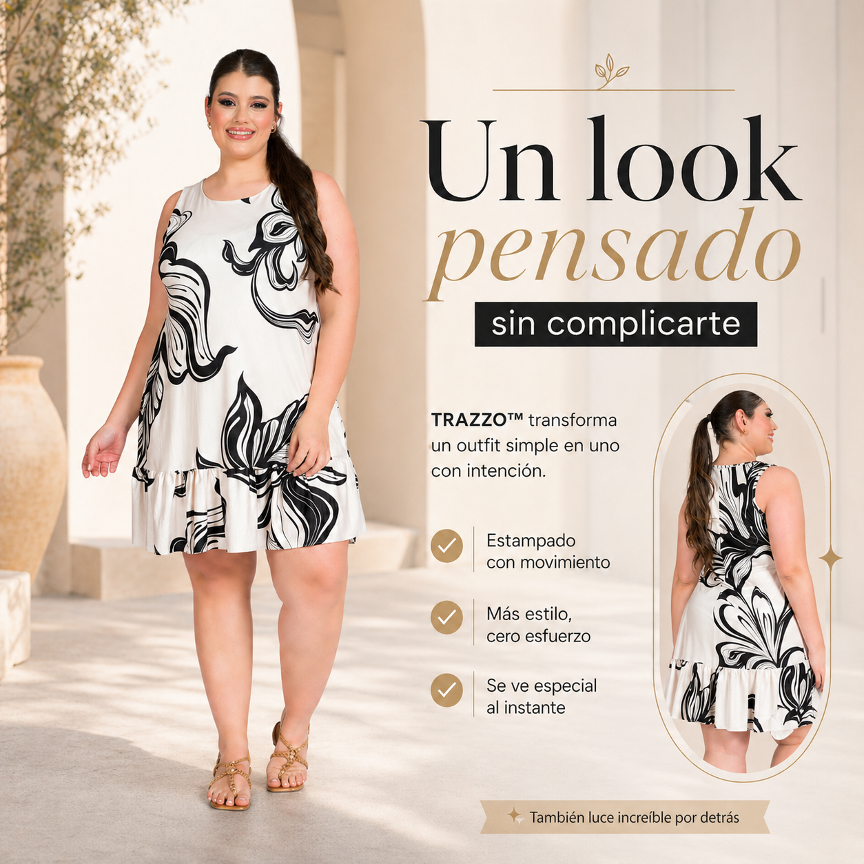 VESTIDO TRAZZO™ | Líneas que estilizan, movimiento que se nota.