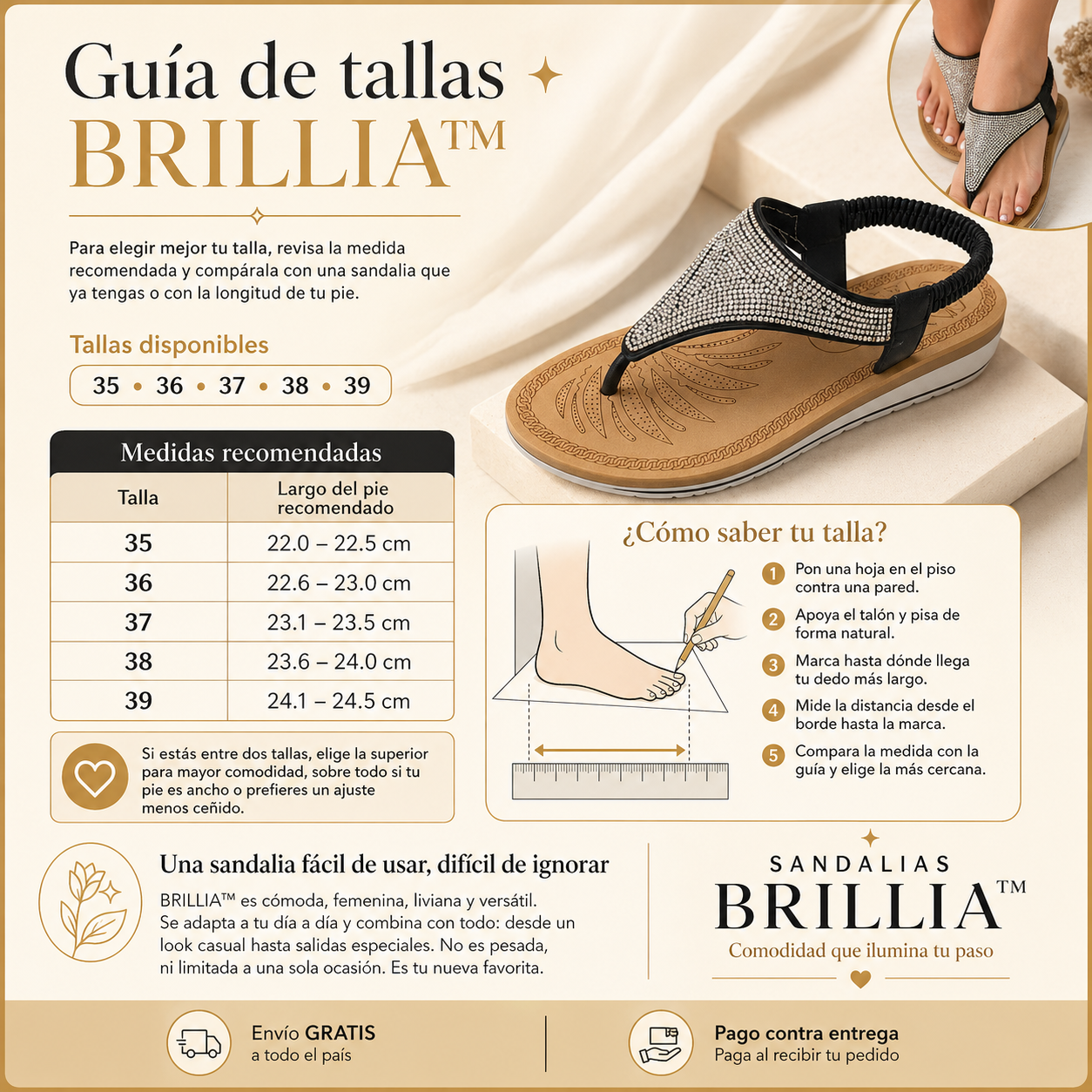 SANDALIAS BRILLIA™ | Comodidad que ilumina tu paso.
