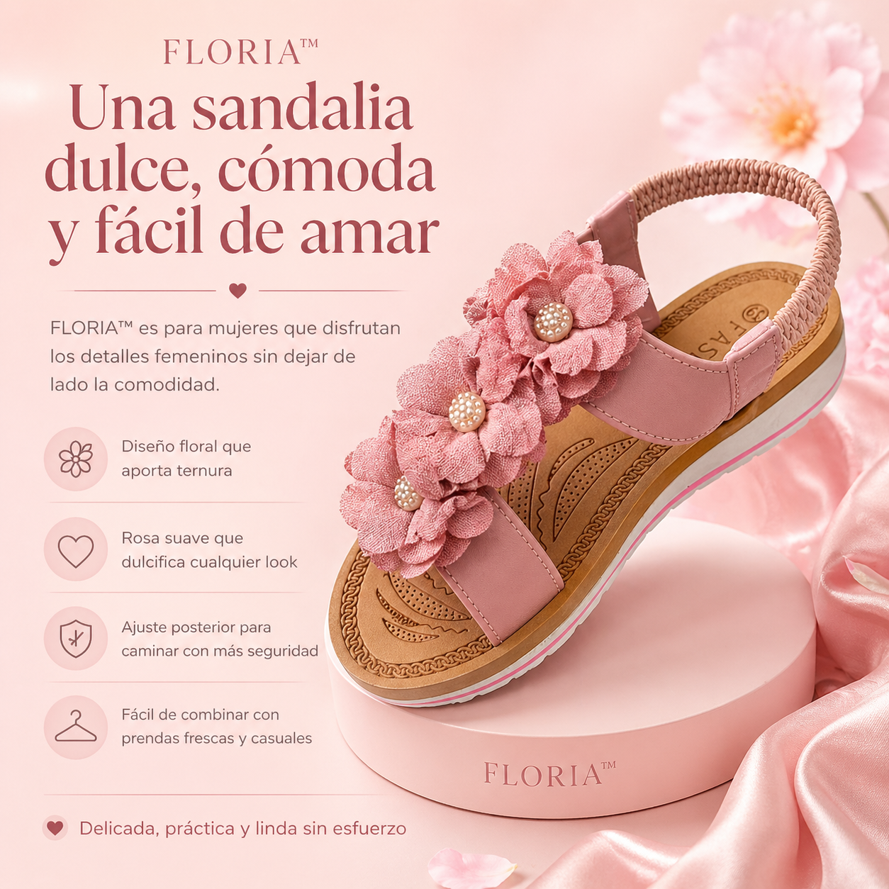 SANDALIAS FLORIA™ | Dulzura floral para caminar cómoda.