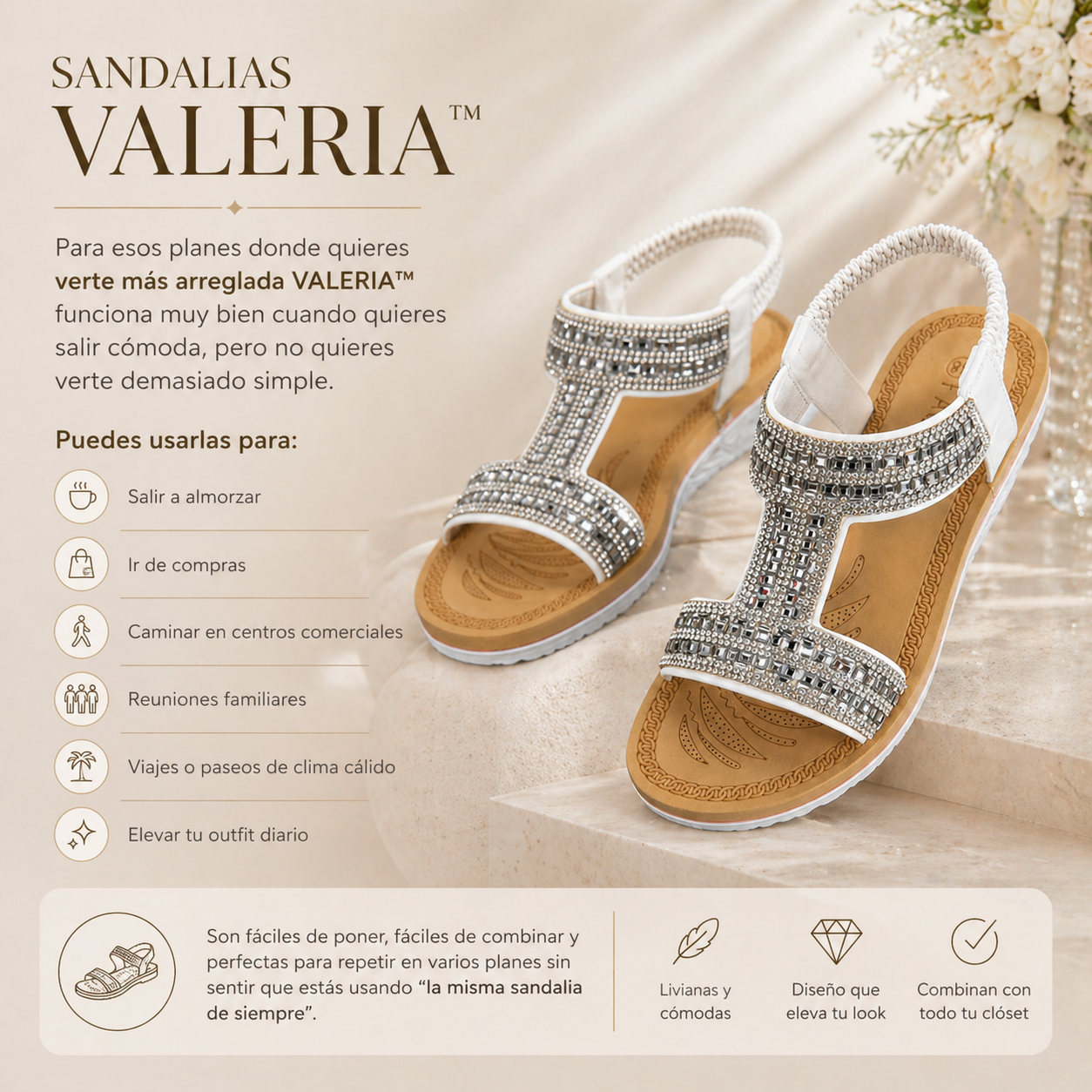 SANDALIAS VALERIA™ | Brillo impecable para elevar cualquier look.