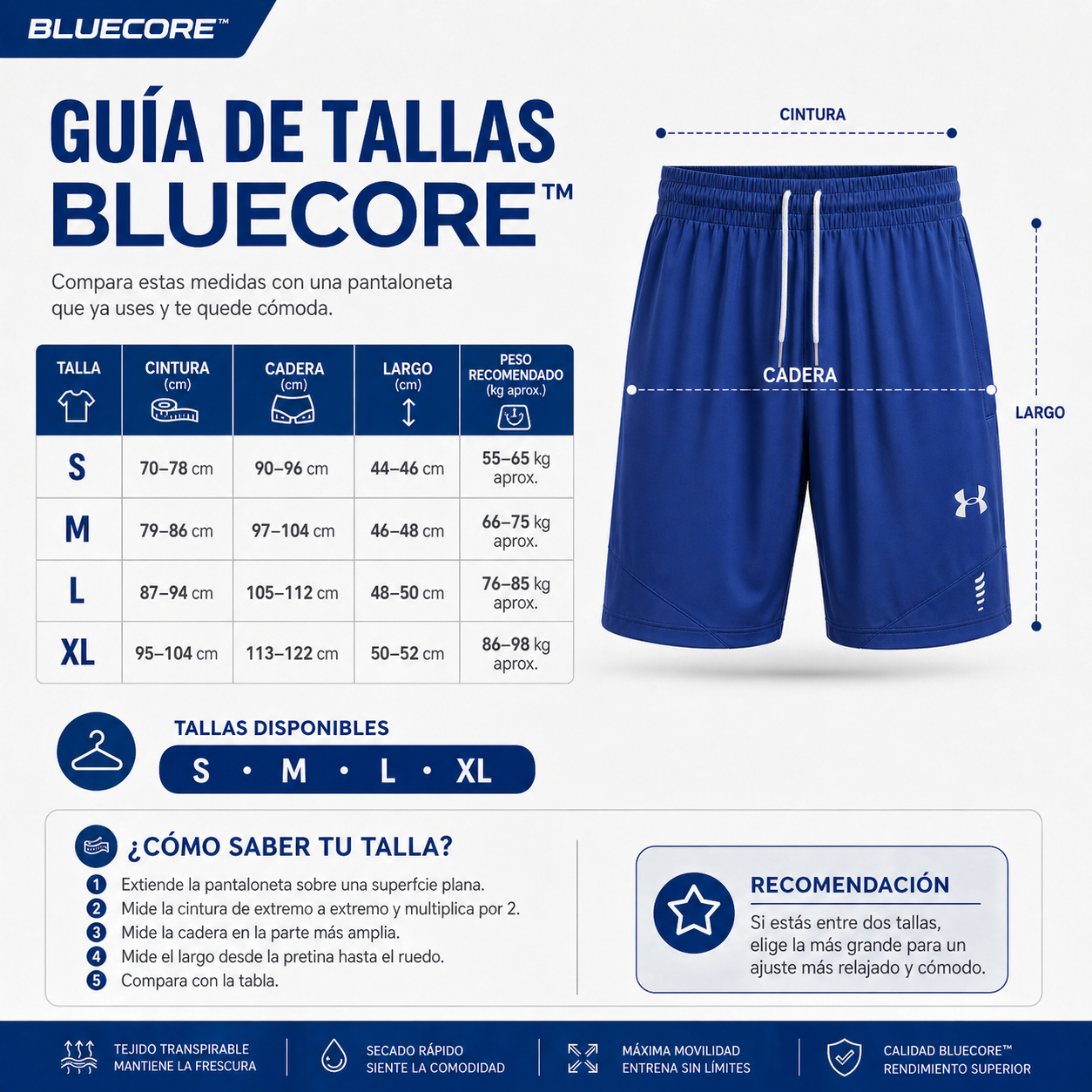 BLUECORE™ | Comodidad deportiva que se mueve contigo