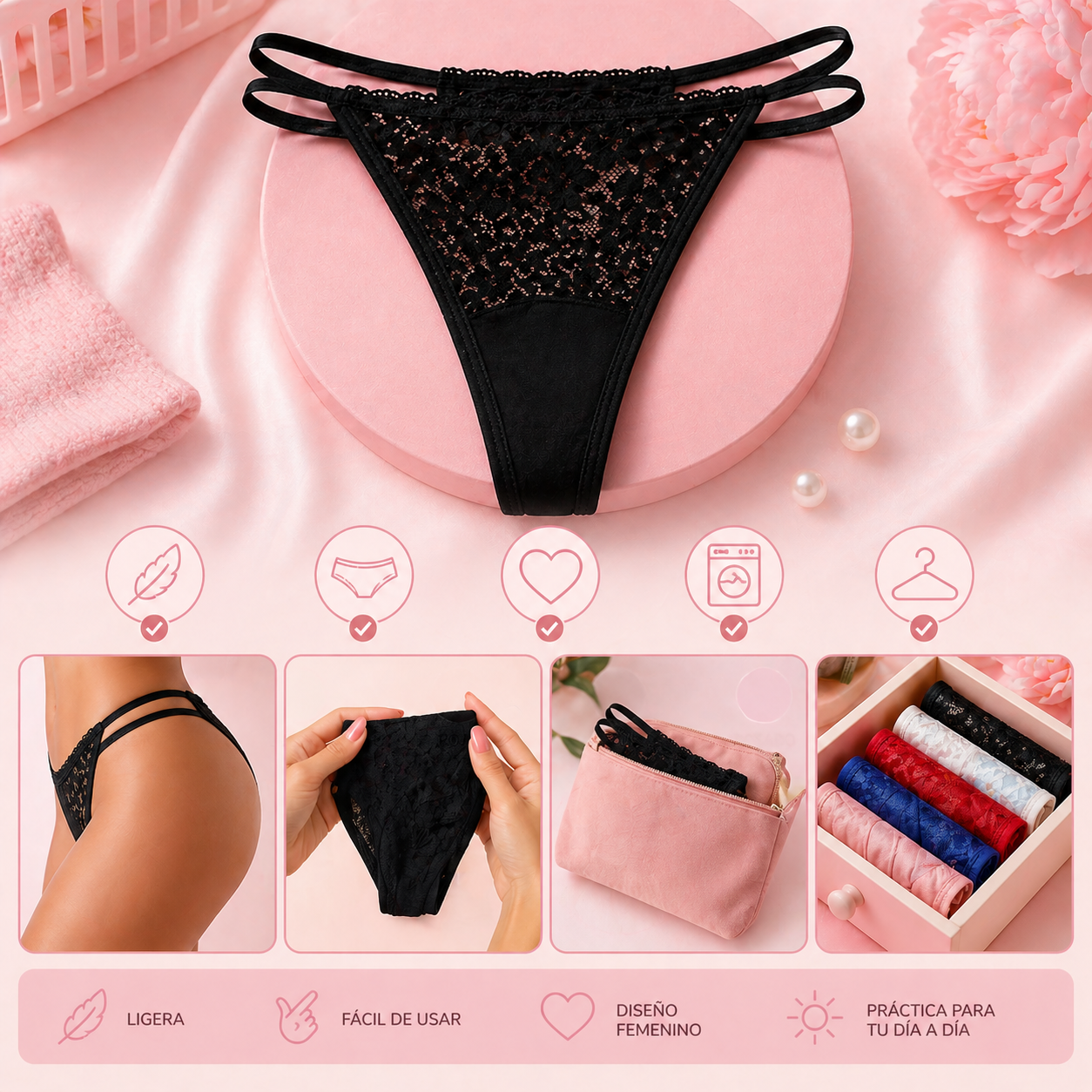 TANGAS SENSIA™ | Encaje suave con ajuste delicado