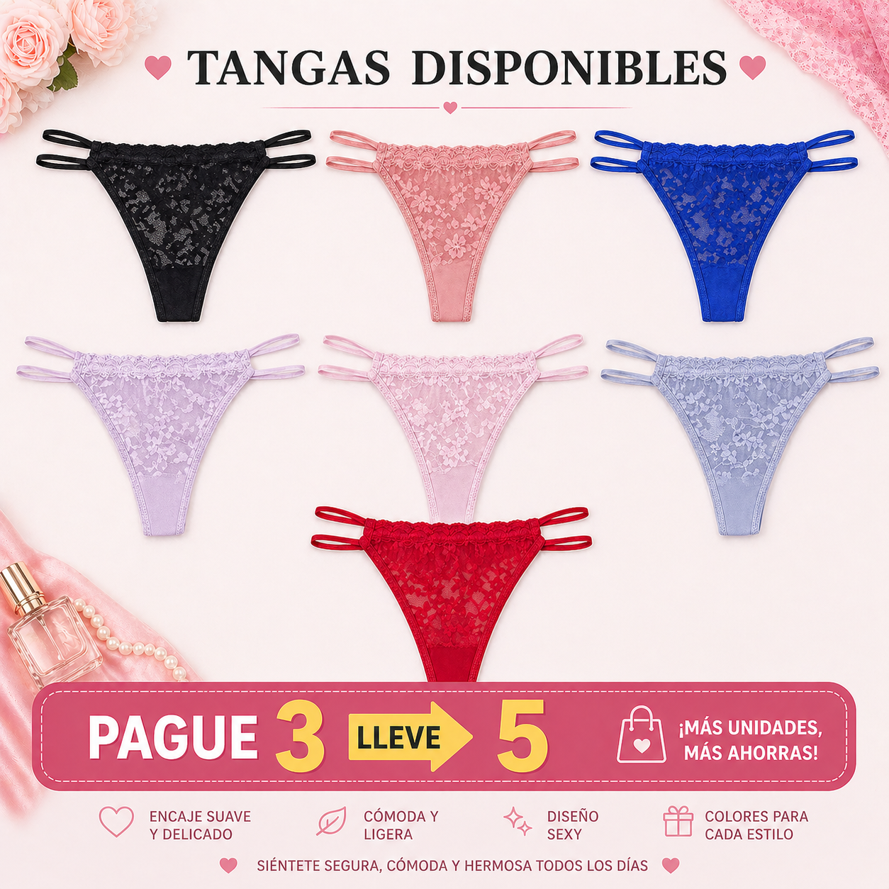TANGAS SENSIA™ | Encaje suave con ajuste delicado