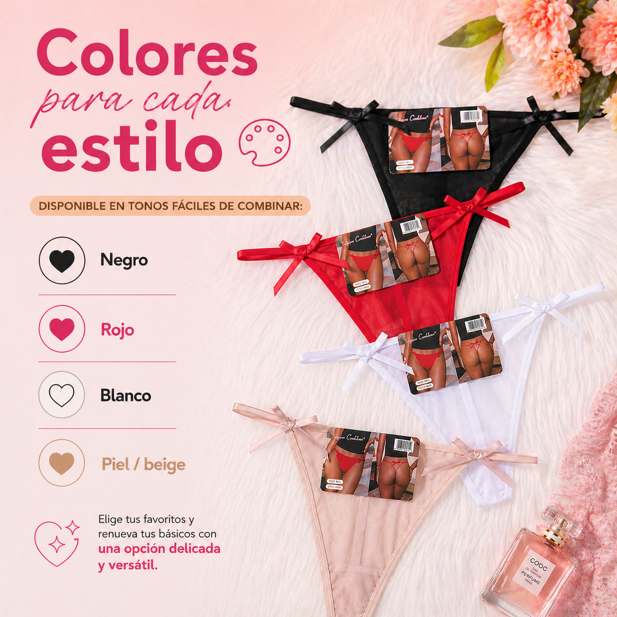 TANGAS LAZO MÍA™ | Diseño delicado con tiras ajustables para sentirte cómoda y femenina.