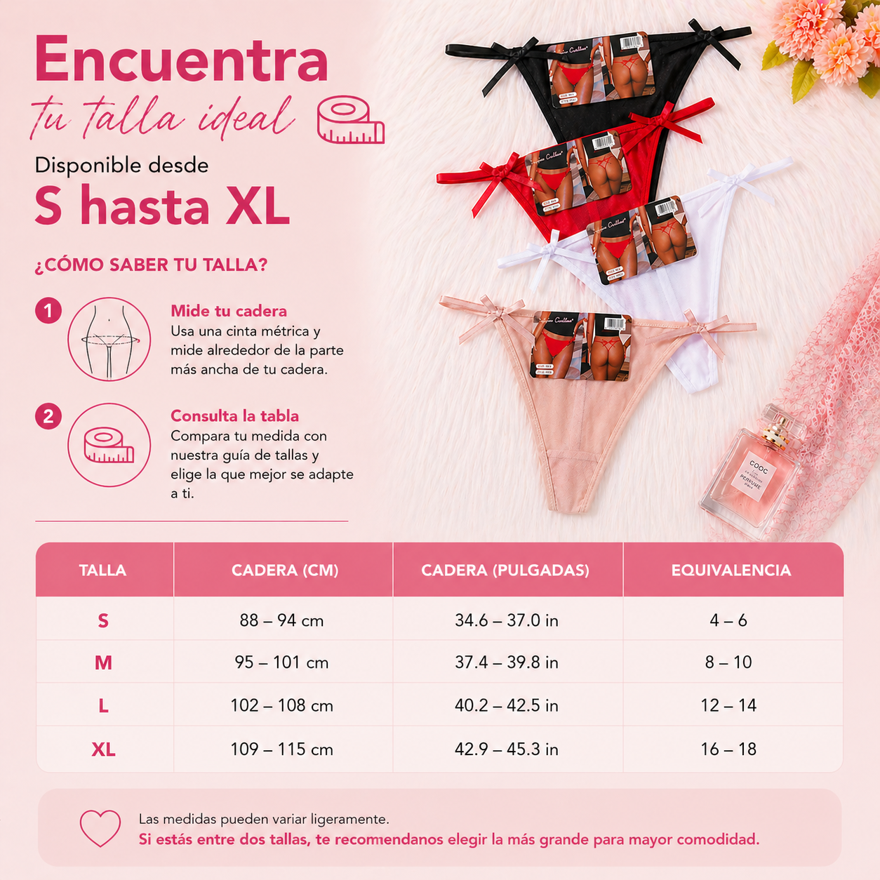 TANGAS LAZO MÍA™ | Diseño delicado con tiras ajustables para sentirte cómoda y femenina.
