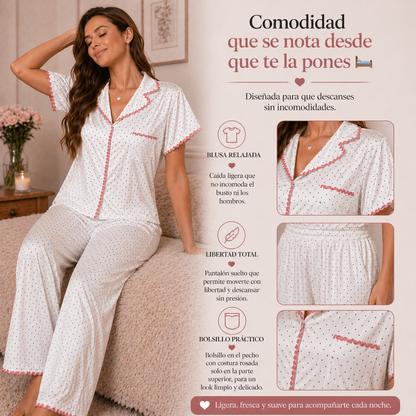 PIJAMA DESCANSO SUAVE™ | Fresca, cómoda y lista para dormir rico.