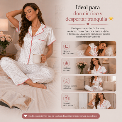 PIJAMA DESCANSO SUAVE™ | Fresca, cómoda y lista para dormir rico.