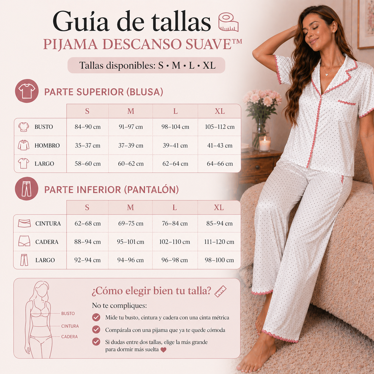 PIJAMA DESCANSO SUAVE™ | Fresca, cómoda y lista para dormir rico.