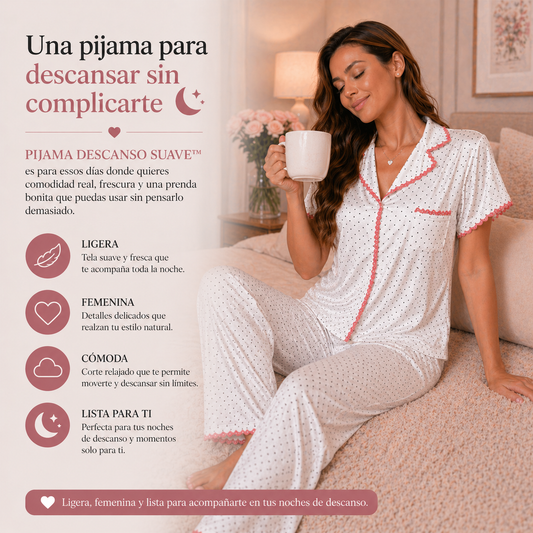 PIJAMA DESCANSO SUAVE™ | Fresca, cómoda y lista para dormir rico.