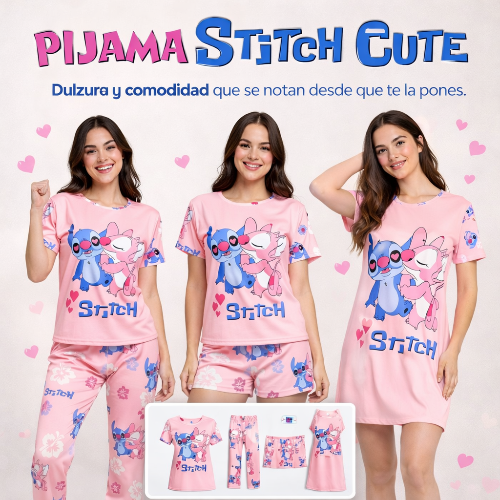 PIJAMA STITCH CUTE | Dulzura y comodidad que se notan desde que te la pones.