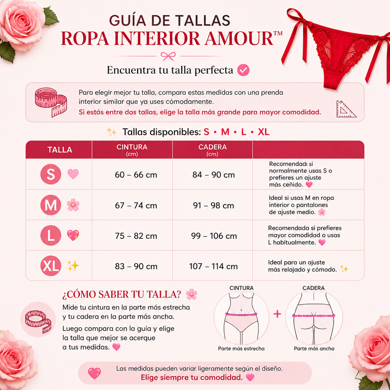 ROPA INTERIOR AMOUR™ | Encaje con lazos que destacan