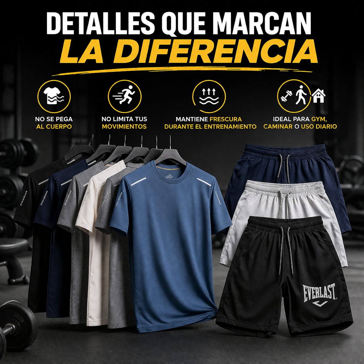 KIT RENDIMIENTO TOTAL™ | 5 Camisetas + 3 Bermudas