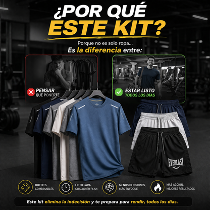 KIT RENDIMIENTO TOTAL™ | 5 Camisetas + 3 Bermudas