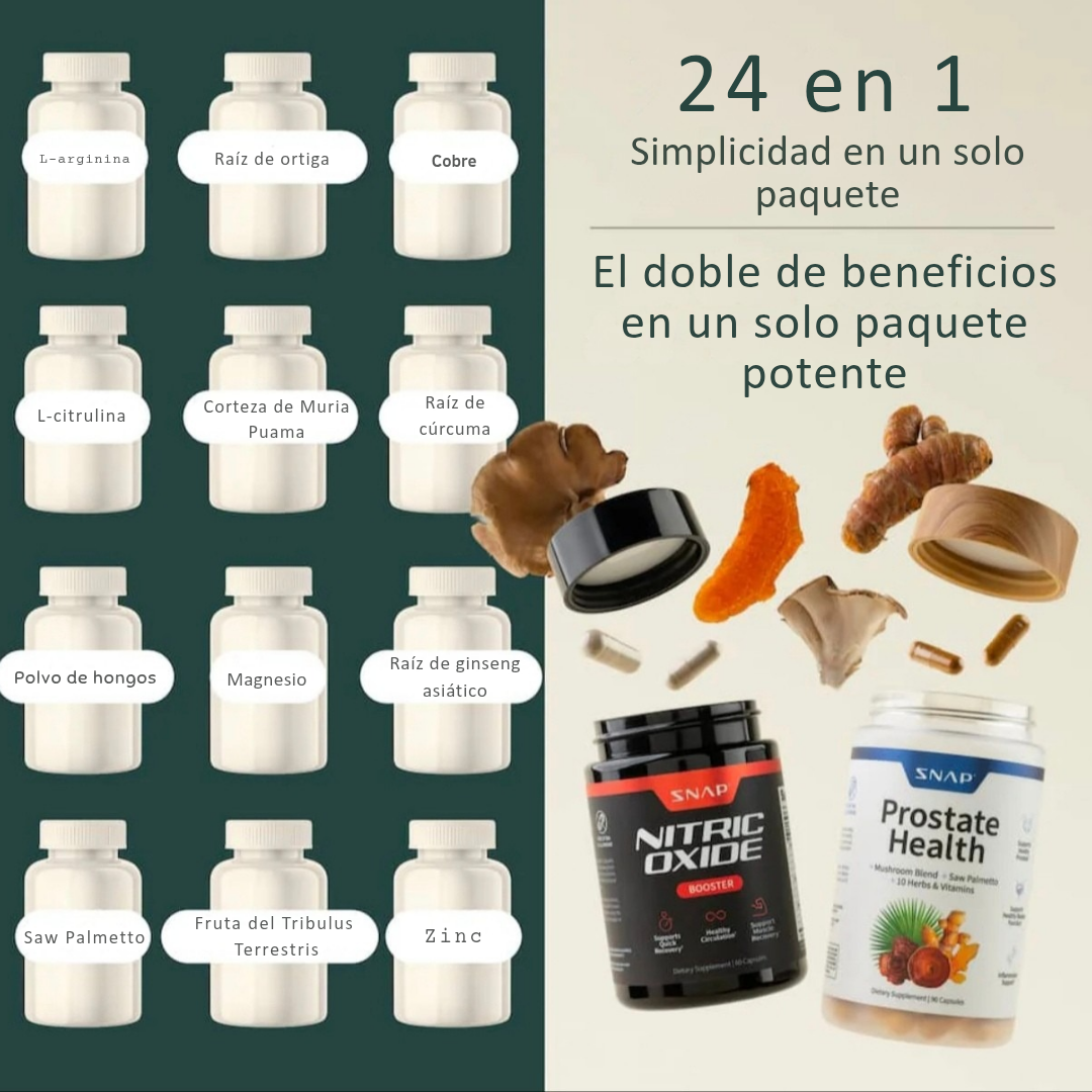 COMBO MASCULINO™ | 1 NITRIC OXIDE Y 1 PROSTATE HEALTH 90%- 🔥