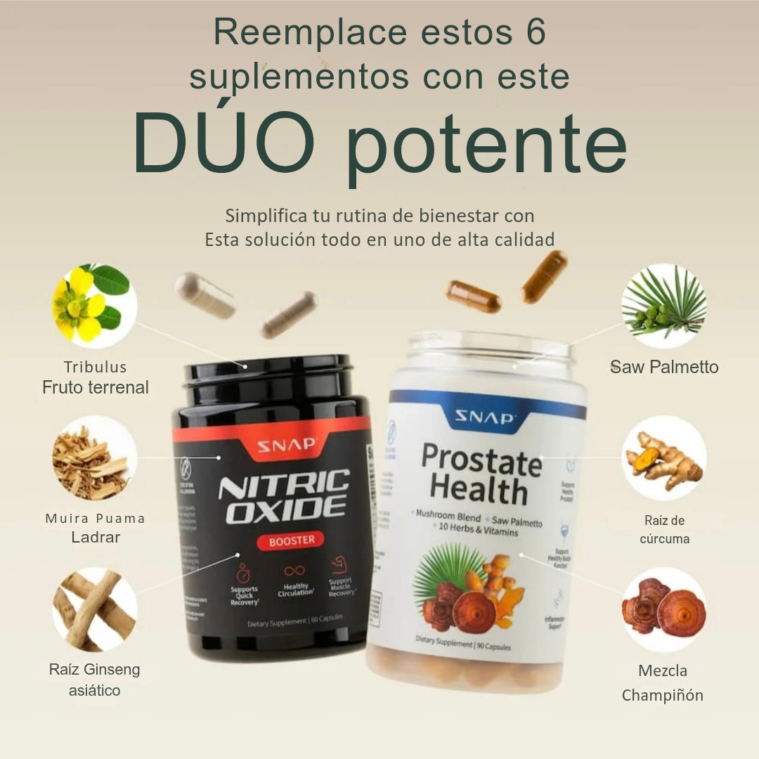 COMBO MASCULINO™ | 1 NITRIC OXIDE Y 1 PROSTATE HEALTH 90%- 🔥